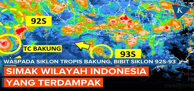 Bibit Siklon 93S Tingkat Jadi Siklon Daftar Daerah Terkena Dampak