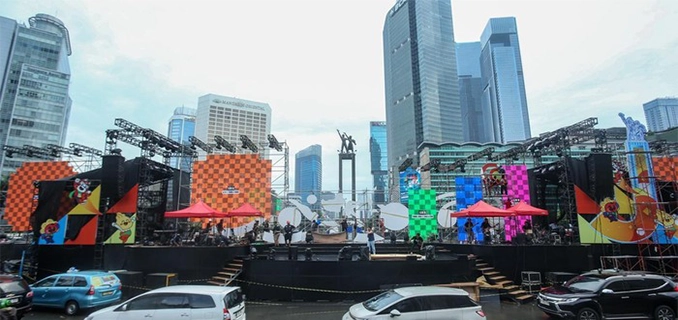 Panggung Utama di Bundaran HI Siap Meriahkan Tahun Baru