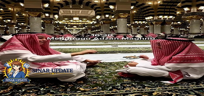 Masyaallah Momen 2 Putra Celine Evangelista Ngaji di Nabawi