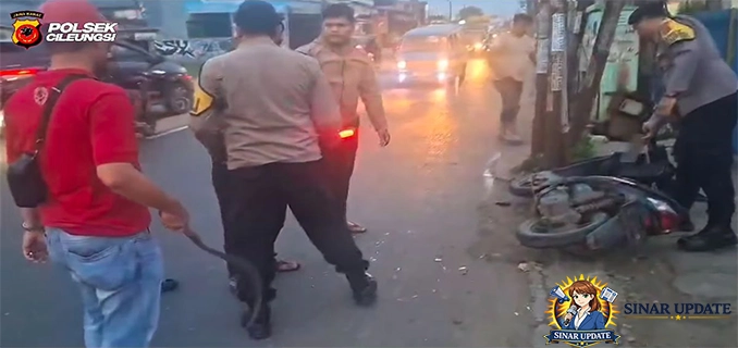 PHL Polres Ditendang Begal hingga Terjatuh 2 Pelaku Tabrak Tiang
