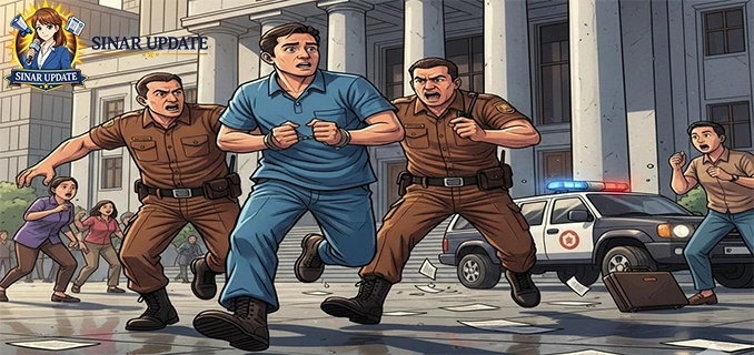 Terdakwa Kasus 214 Kg Ganja Kabur Pakai Motor Usai Sidang