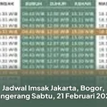 Jadwal Imsak Jakarta 21 Februari Hari Ini